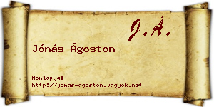 Jónás Ágoston névjegykártya