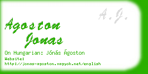 agoston jonas business card