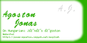 agoston jonas business card